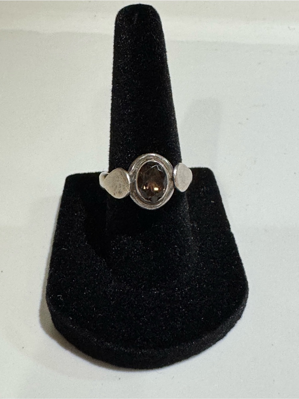 Silver Silver Faceted Smoky Quartz Ring - Elegant Women's Jewelry